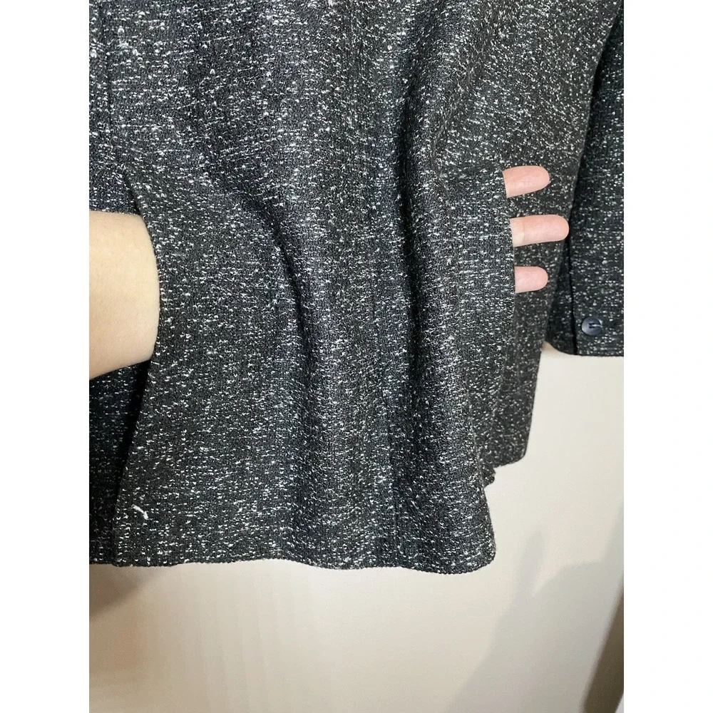 Something Navy Blazer NWT Womens‎ LARGE Speckled White on Black 2 Button Jacket